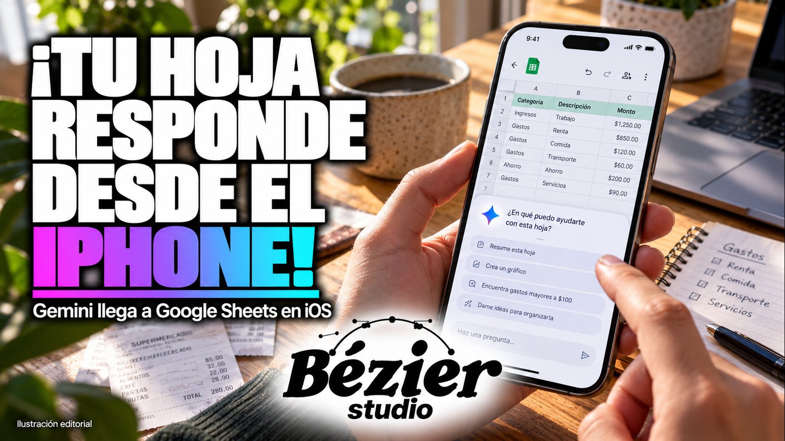 Tu hoja de cálculo ya puede responder desde el iPhone: Gemini llega a Sheets en iOS