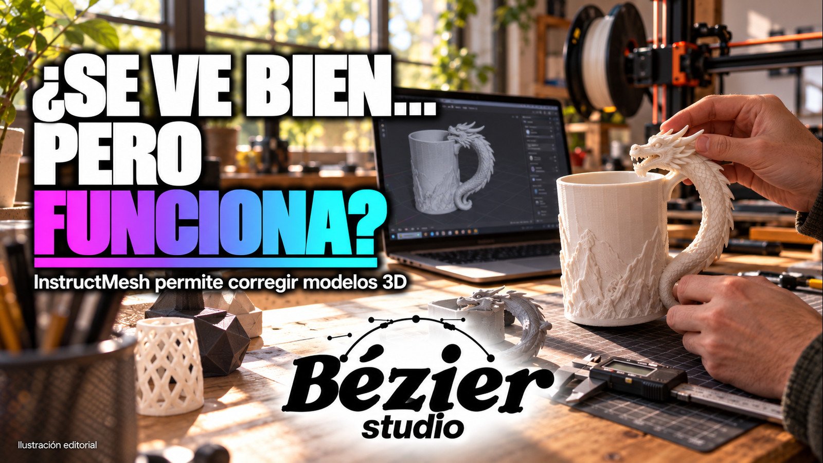 Una taza bonita que sí funcione: InstructMesh permite corregir diseños 3D generados con IA