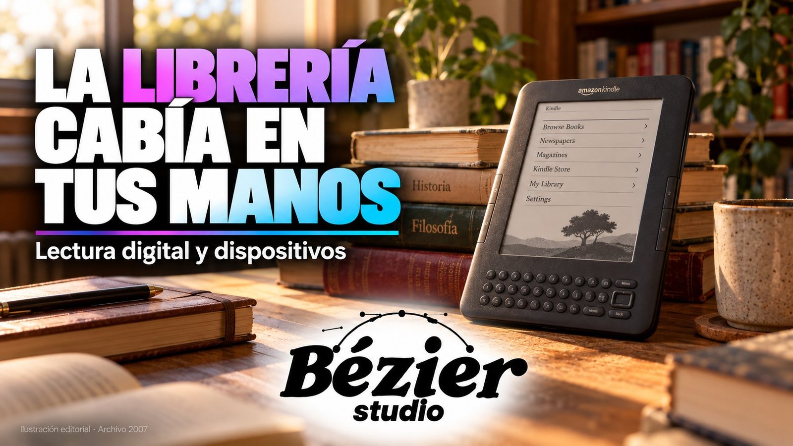 Kindle unió tinta electrónica y una librería conectada en un solo dispositivo