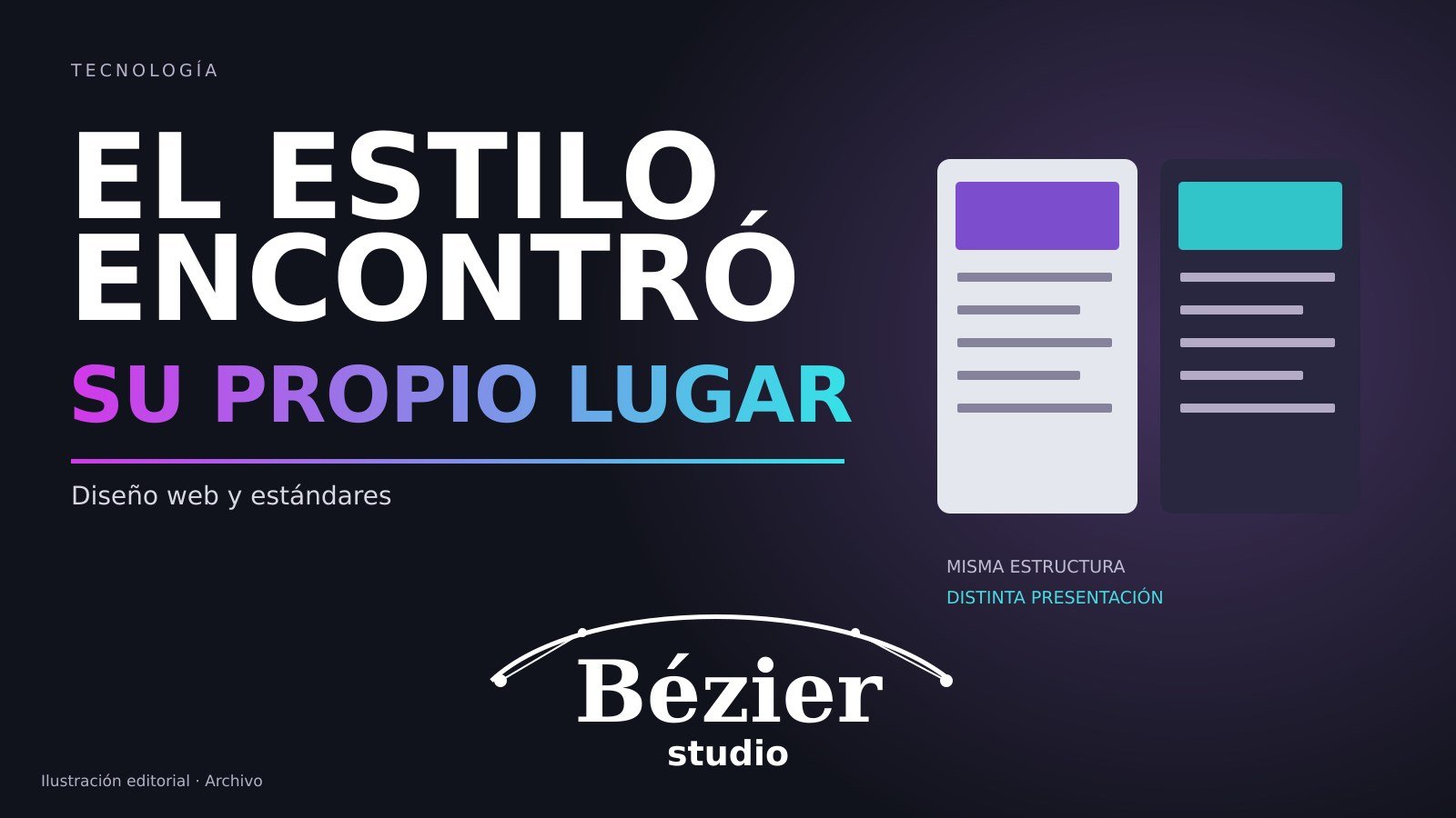 CSS separó la presentación visual de la estructura de las páginas web