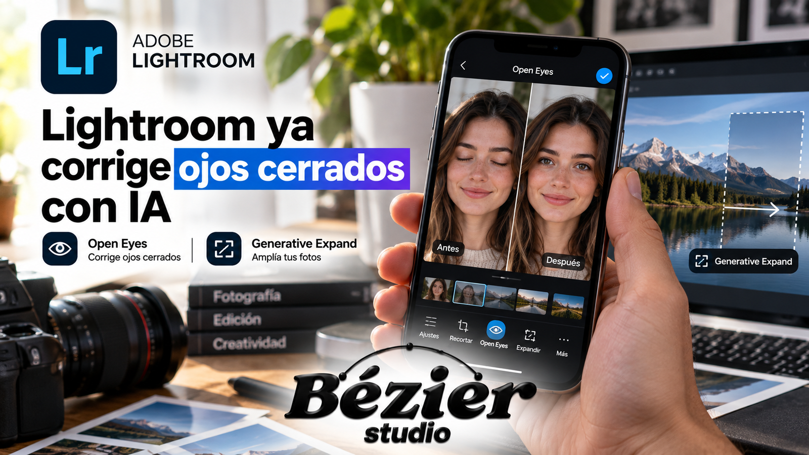 ¡Adiós a las fotos con ojos cerrados! Adobe Lightroom ahora puede abrirlos con inteligencia artificial