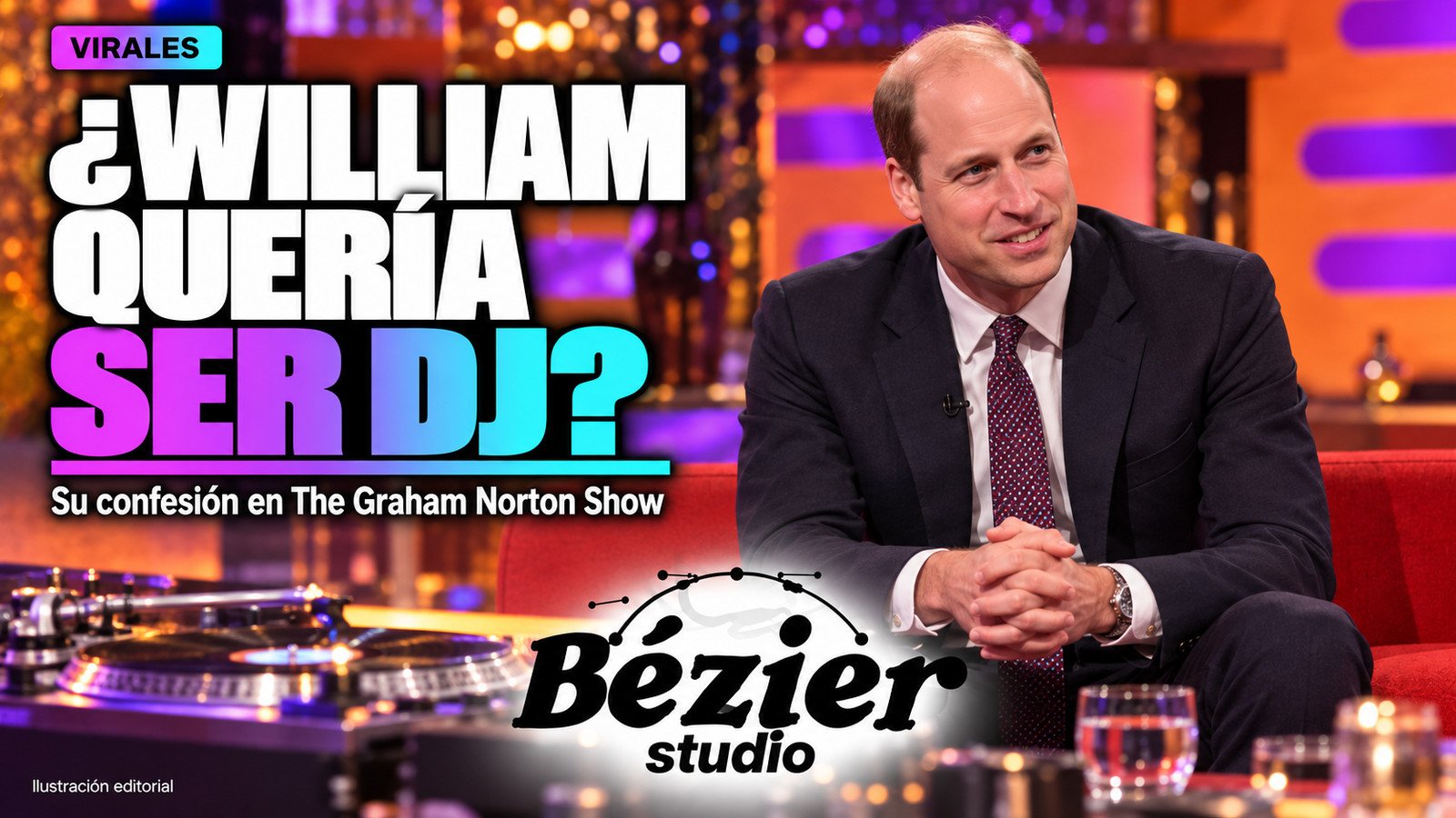 El príncipe William revela que quiso ser DJ durante su visita a The Graham Norton Show