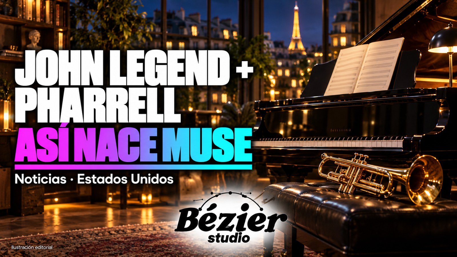 John Legend y Pharrell presentan Muse: deseo y conflicto con sonido cinematográfico