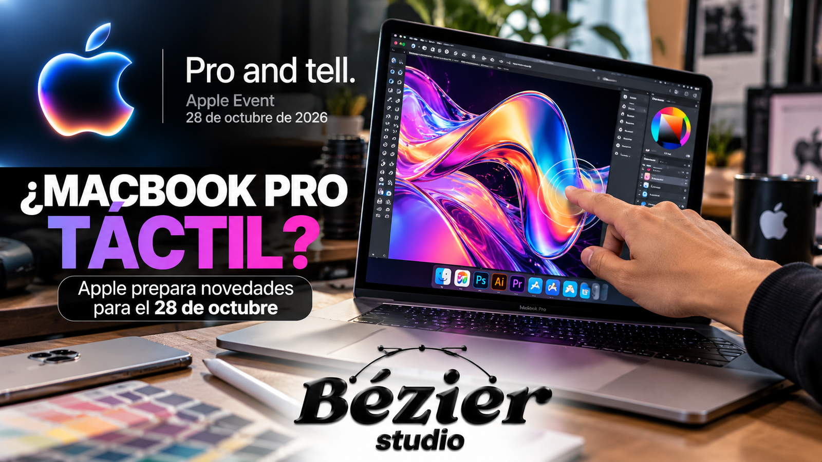 ¡Apple prepara un cambio histórico! La próxima MacBook Pro podría tener pantalla táctil OLED y un diseño completamente renovado