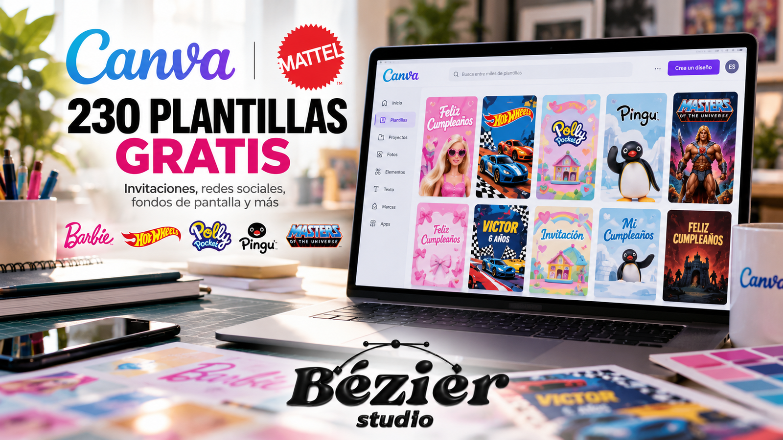 ¡Barbie, Hot Wheels y Polly Pocket llegan a Canva! Lanzan 230 diseños oficiales completamente gratis