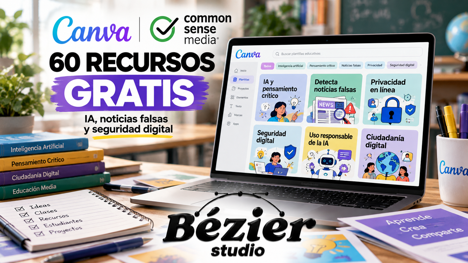 ¡Canva lanza más de 60 clases GRATIS para aprender sobre inteligencia artificial, noticias falsas y seguridad en internet!