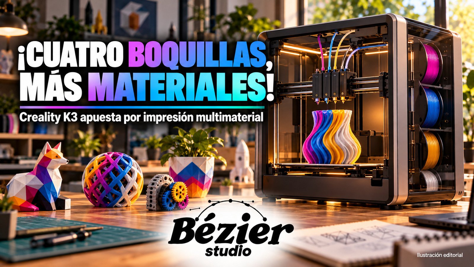 Creality K3 abre preventa con cuatro boquillas para reducir cambios y desperdicio de filamento