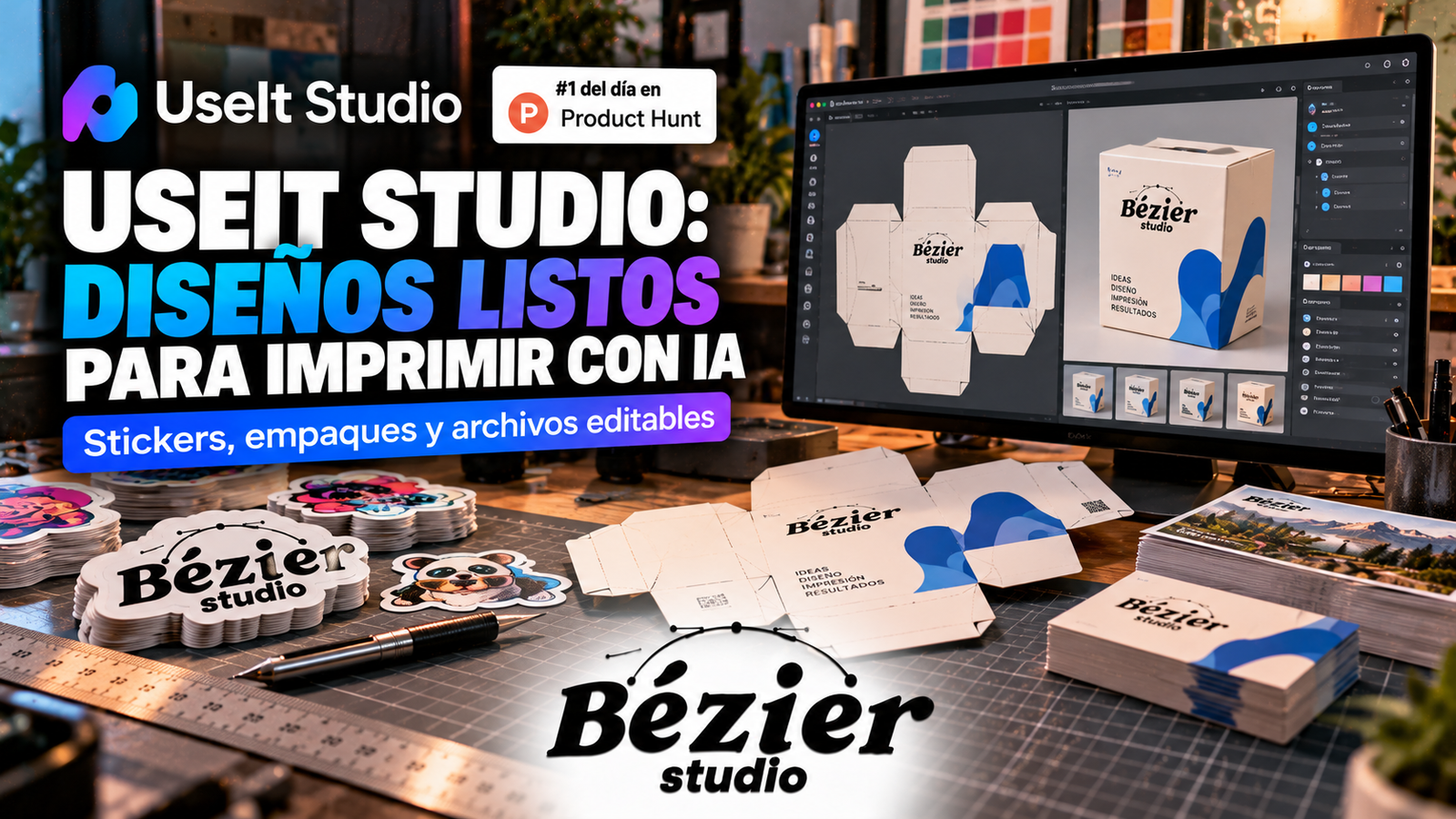 ¡Nueva IA para diseñadores! UseIt Studio crea stickers, empaques y archivos listos para impresión