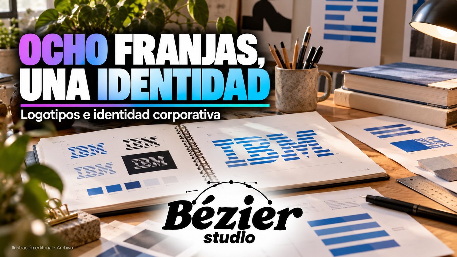 Paul Rand dio ritmo al logotipo de IBM con ocho franjas
