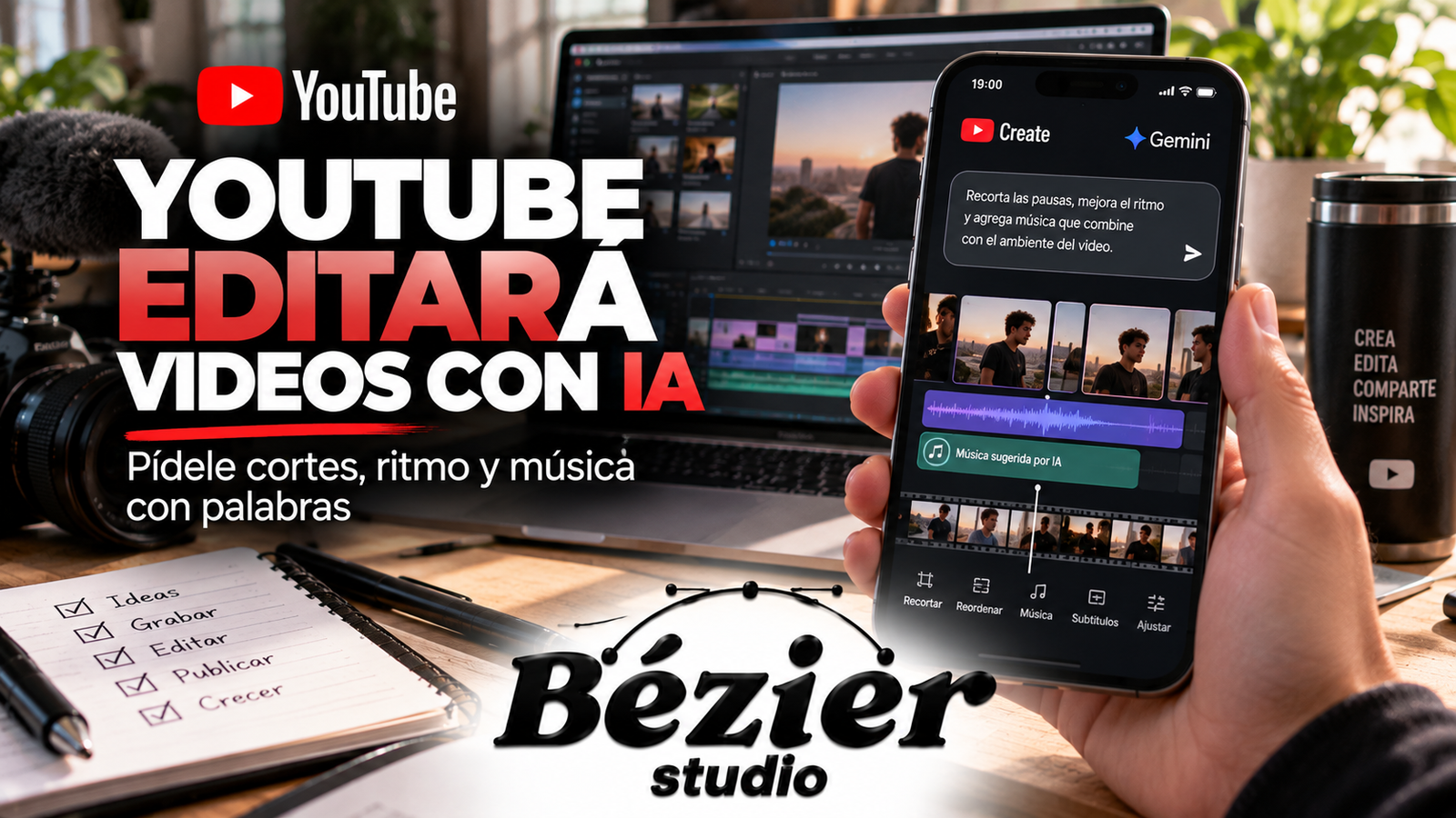 ¡YouTube prepara un editor con IA! Podrás cortar videos, cambiar escenas y sincronizar música con solo pedirlo